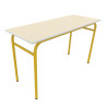 TABLE AXIS 2 PERSONNES 50*1300 T6 JAUNE GENET - PLATEAU SERINGA - CHANT ABS BLANC